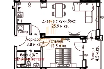 Двустаен апартамент в Кайсиева ина