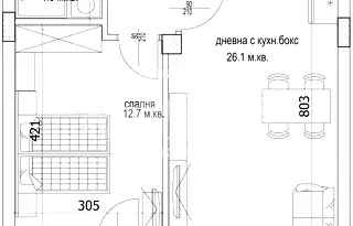 Двустаен апартамент в Кайсиева ина
