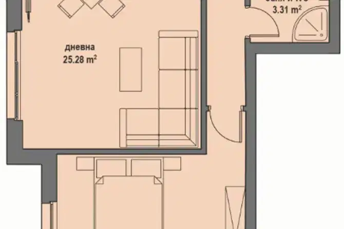 2-bedroom apartment in Bankya