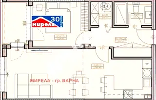 Двустаен апартамент в Кайсиева ина