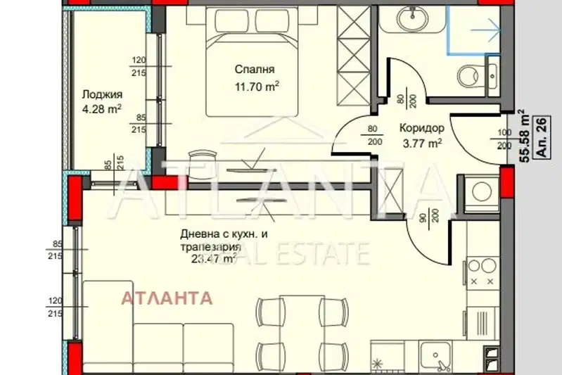 Двустаен апартамент с тераса в нова сграда в Аспарухово, Варна
