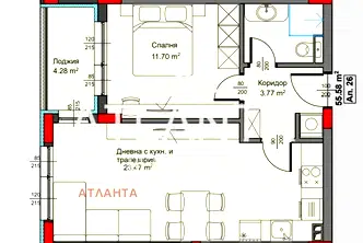 Двустаен апартамент с тераса в нова сграда в Аспарухово, Варна