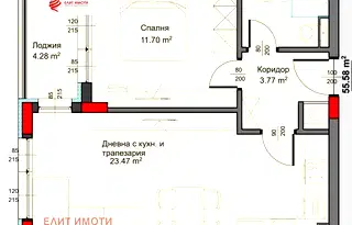Двустаен апартамент с паркомясто и гледка към морето в Аспарухово, Варна
