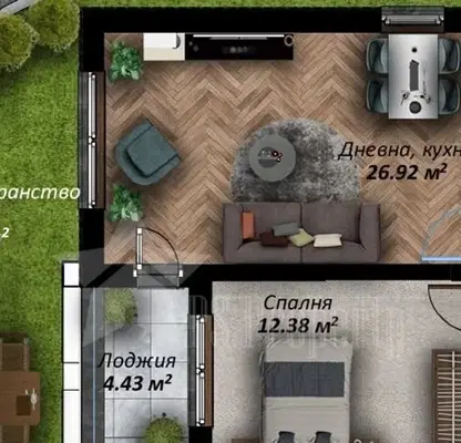 Снимка 2 — Двустаен апартамент в Стара Загора, Аязмото