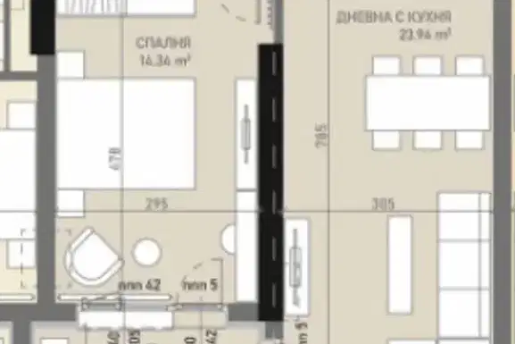 Двустаен апартамент с тераса в Банишора, София