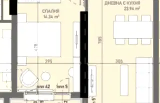Двустаен апартамент в София, Банишора