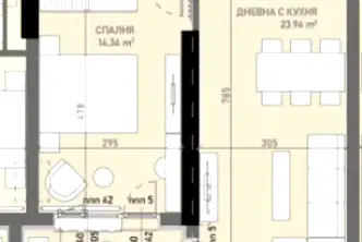 Двустаен апартамент в София, Банишора