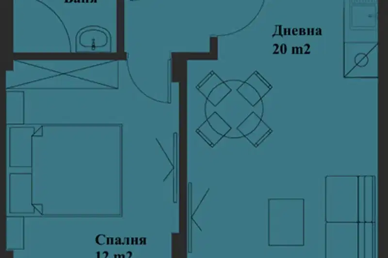 Двустаен апартамент с южно изложение в Банишора, София