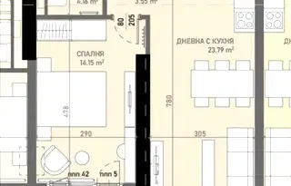Двустаен апартамент в София, Банишора