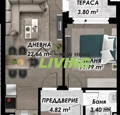 Photo 2 — 2-bedroom apartment in Plovdiv, Belomorski