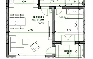 Двустаен апартамент в Пловдив, Беломорски