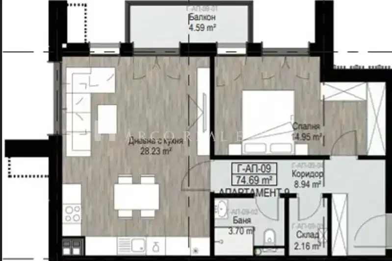 2-bedroom apartment in Sofiya, Boyana