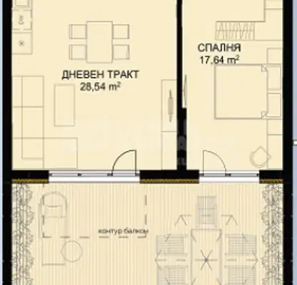 Снимка 5 — Двустаен апартамент във Варна, Бриз