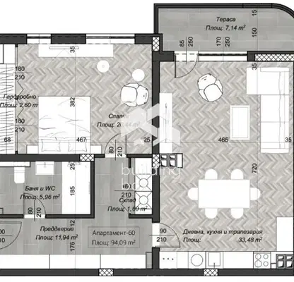 Photo 2 — 2-bedroom apartment in Sofiya, Centyr