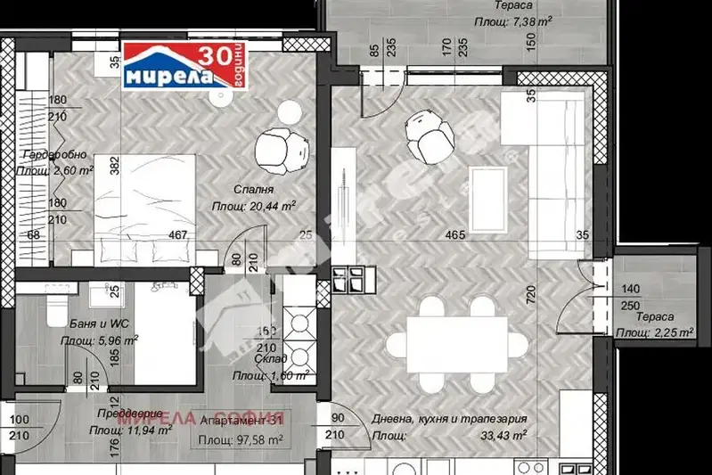 2-bedroom apartment in Sofiya, Centyr