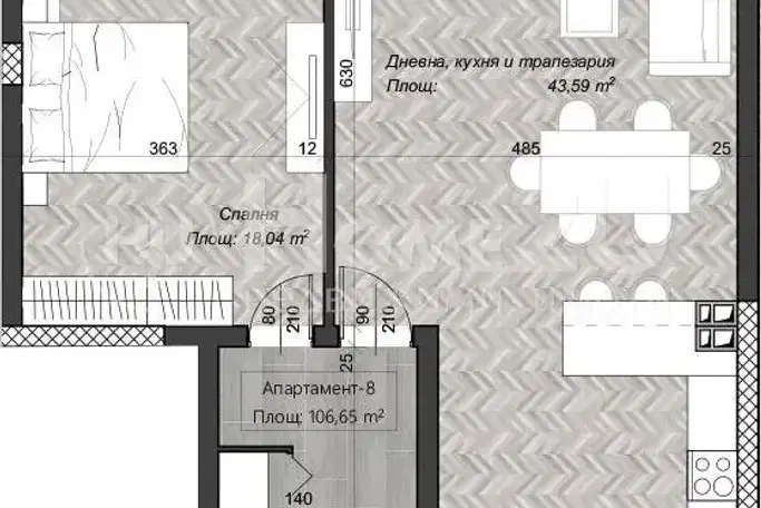 2-bedroom apartment in Sofiya, Centyr