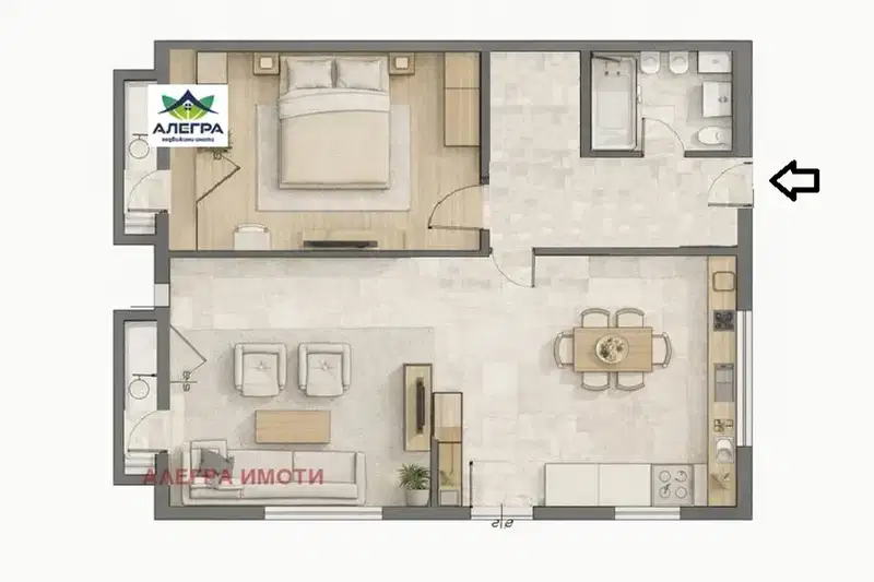 2-bedroom apartment in Pazardjik, Centyr