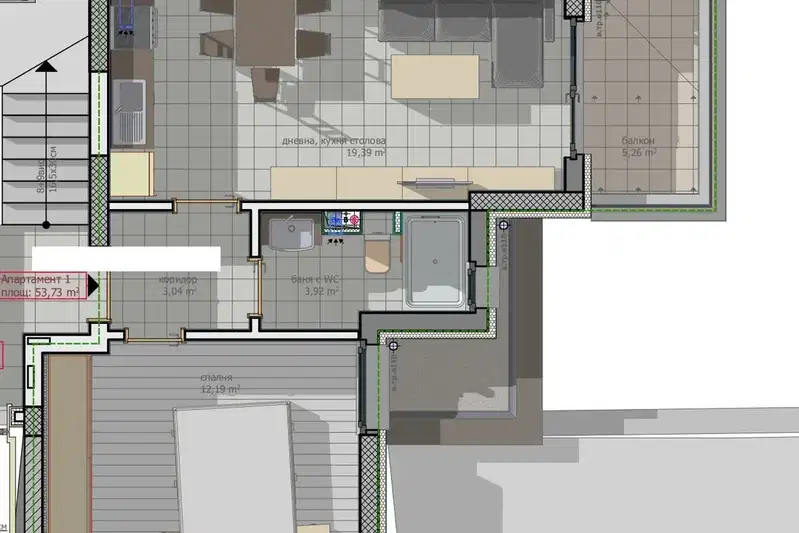 2-bedroom apartment in Stara Zagora, Centyr