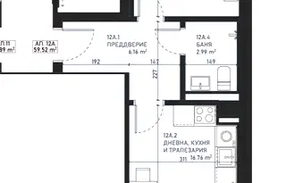 Двустаен апартамент в София, Център