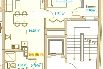 Двустаен апартамент в София, Център