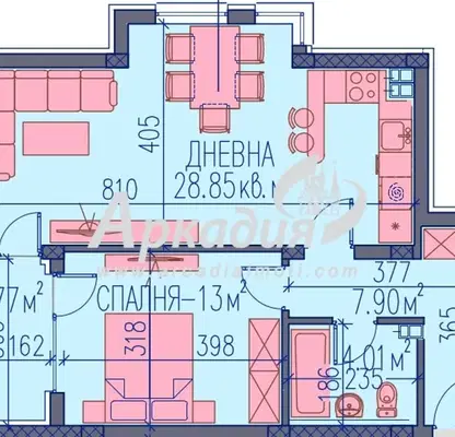 Снимка 2 — Двустаен апартамент в Пловдив, Център