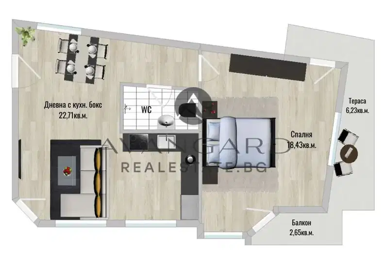 2-bedroom apartment in Plovdiv, Centyr
