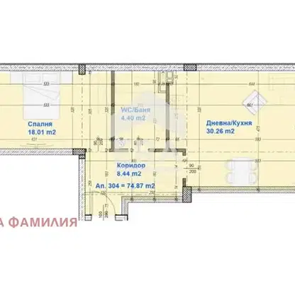 Снимка 3 — Двустаен апартамент в София, Дианабад