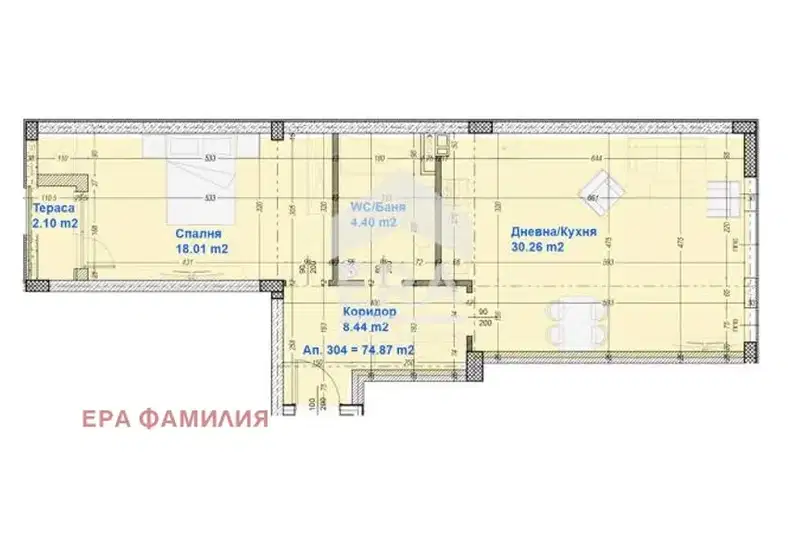Двустаен апартамент в София, Дианабад