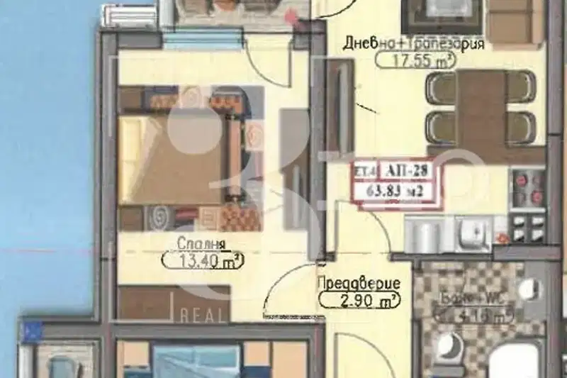 2-bedroom apartment in Sofiya, Drujba 1