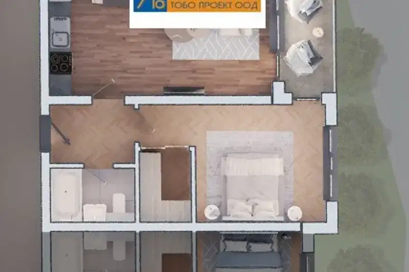 2-bedroom apartment in Sofiya, Drujba 2