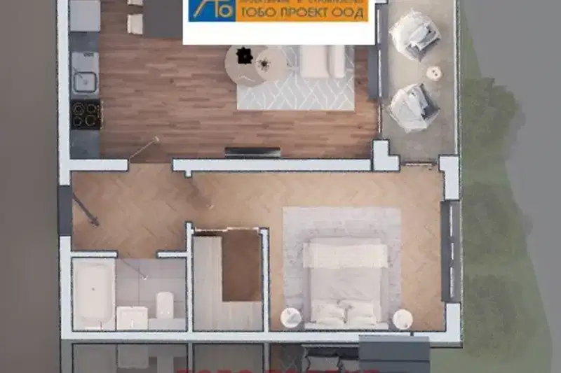 2-bedroom apartment in Sofiya, Drujba 2