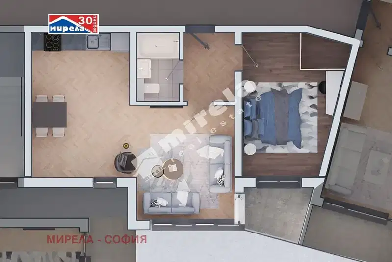 2-bedroom apartment in Sofiya, Drujba 2