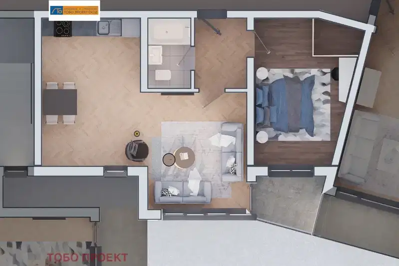 2-bedroom apartment in Sofiya, Drujba 2