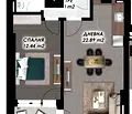Снимка 2 — Двустаен апартамент в Пловдив, Гагарин