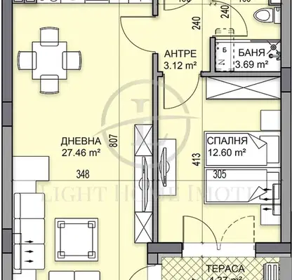 Снимка 4 — Двустаен апартамент в Пловдив, Гагарин