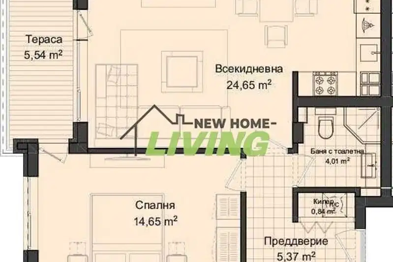 2-bedroom apartment in Plovdiv, Gagarin