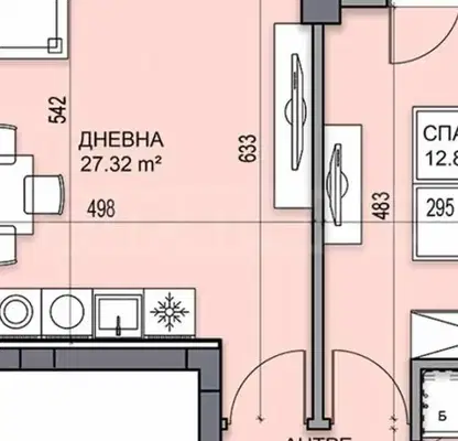 Снимка 2 — Двустаен апартамент в Пловдив, Гагарин
