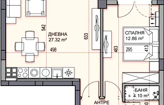 Двустаен апартамент в Пловдив, Гагарин