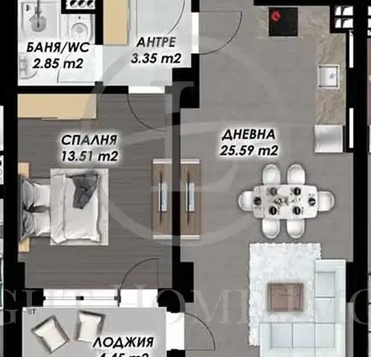 Снимка 4 — Двустаен апартамент в Пловдив, Гагарин