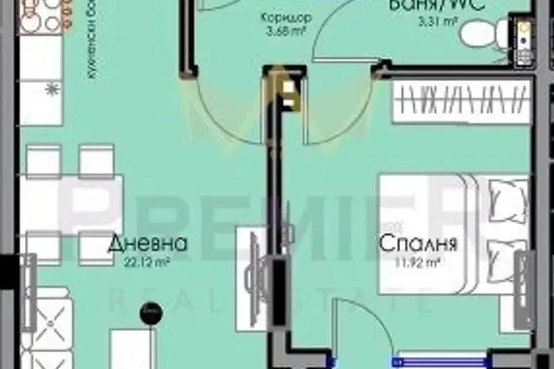 Двустаен апартамент в Бургас, Хоризонт
