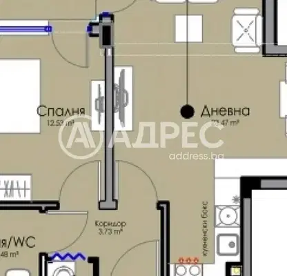 Снимка 2 — Двустаен апартамент в Бургас, Хоризонт