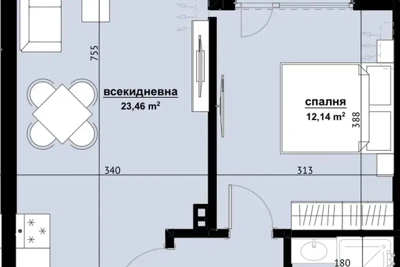 2-bedroom apartment in Burgas, Horizont