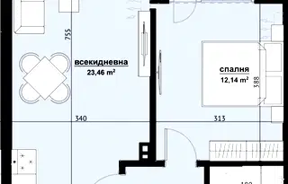 Двустаен апартамент в Бургас, Хоризонт