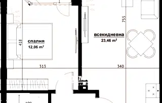Двустаен апартамент в Бургас, Хоризонт