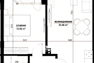 Двустаен апартамент в Бургас, Хоризонт