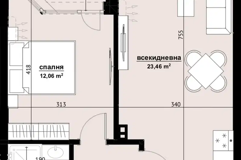 2-bedroom apartment in Burgas, Horizont