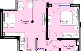 Двустаен апартамент с тераса в нова сграда в кв. Хоризонт, Бургас