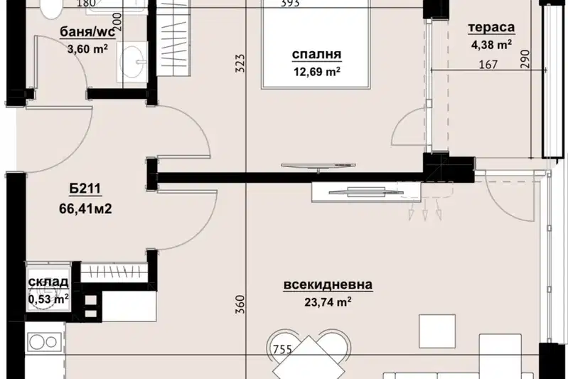 2-bedroom apartment in Burgas, Horizont