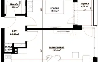Двустаен апартамент в Бургас, Хоризонт