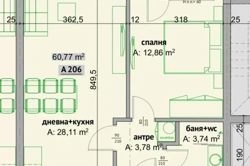 Двустаен апартамент в Бургас, Хоризонт